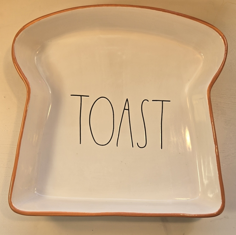 Rae Dunn Artisan Collection Toast Shaped Breakfast Plate Dish
